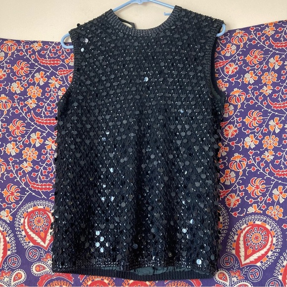 Cyn Les vintage 60s sequin top - Picture 1 of 6